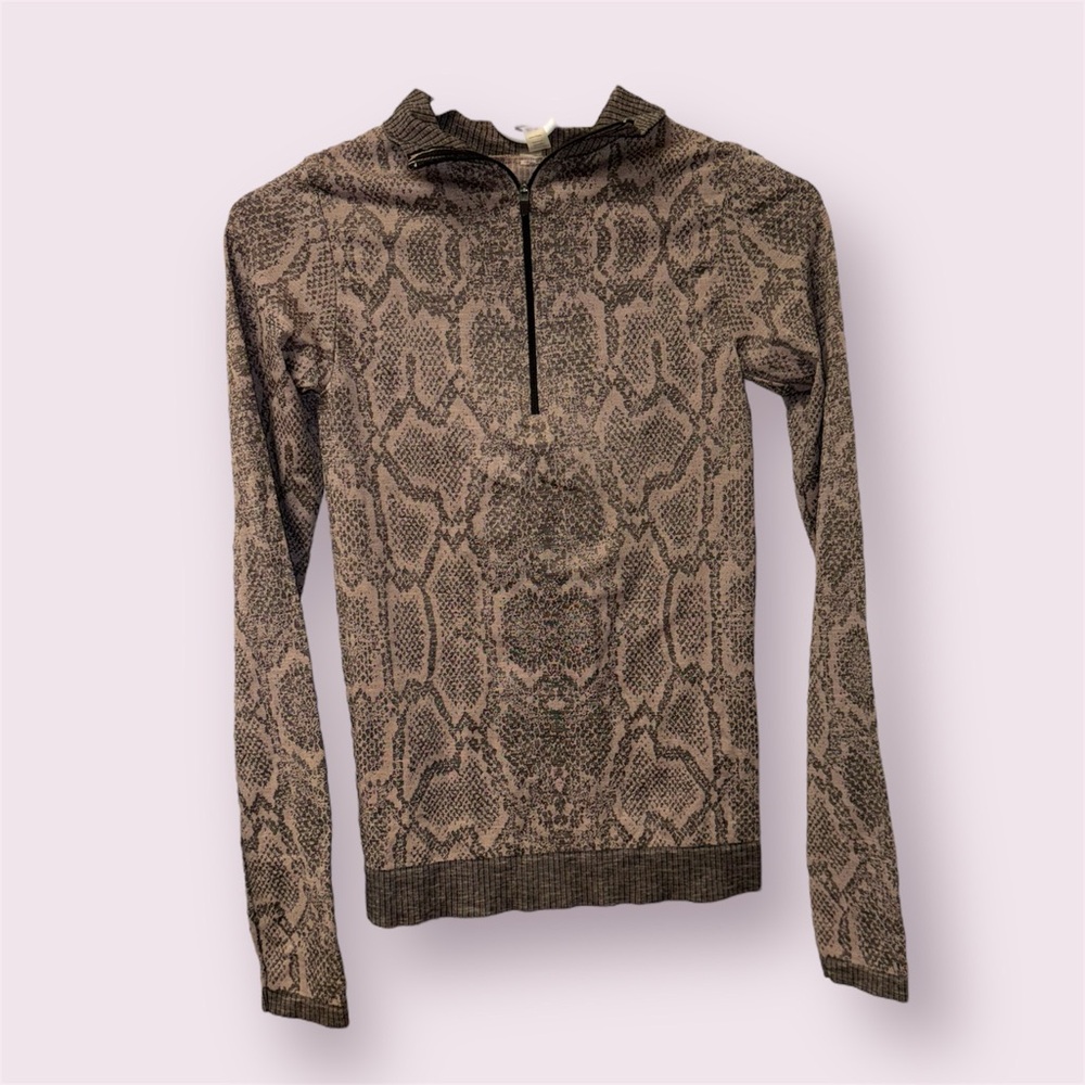 NWOT Varley Laurel Apricot Python XXS/XS Half Zip Pullover Light Pullover